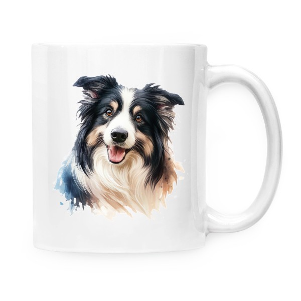 Hrnek malý bílý s potiskem Border Kolie
