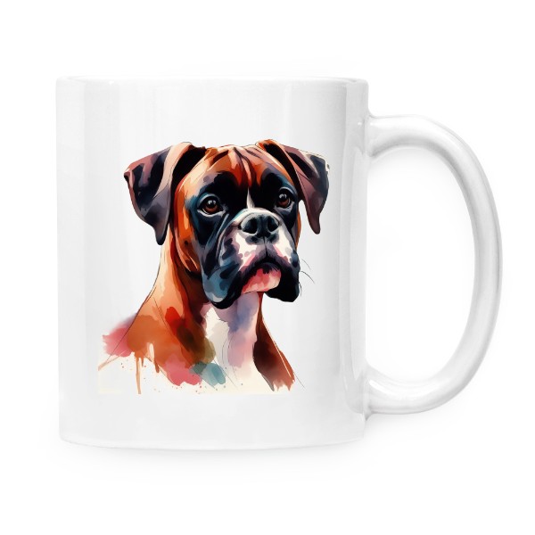 Hrnek malý bílý s potiskem Boxer