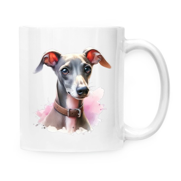 Hrnek malý bílý s potiskem Italský Chrtík