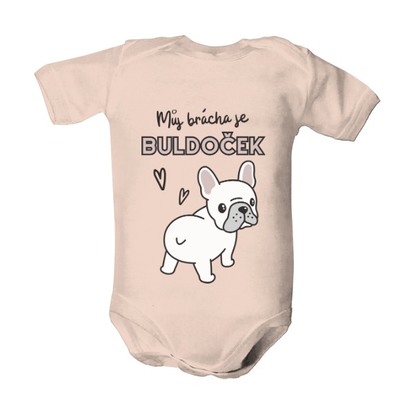Dětské body s potiskem Můj brácha je buldoček