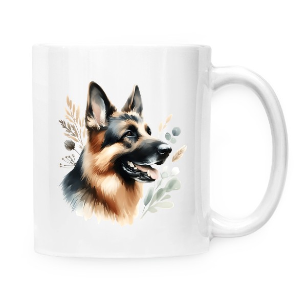 Hrnek malý bílý s potiskem Německý ovčák