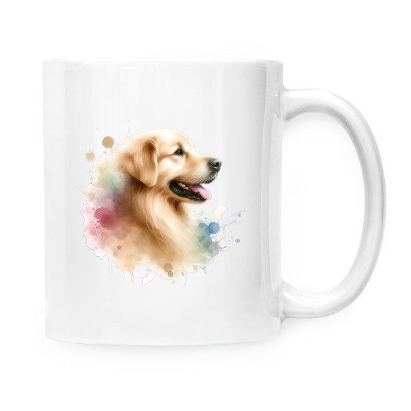 Hrnek malý bílý s potiskem Zlatý Retvívr